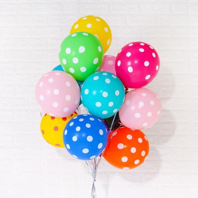 China Wholesale 12inch Polka Dot Latex Balloons Baby Birthday Wedding Decoration Supplies Black and White Party Decoration Party Balloons Multicolor for sale