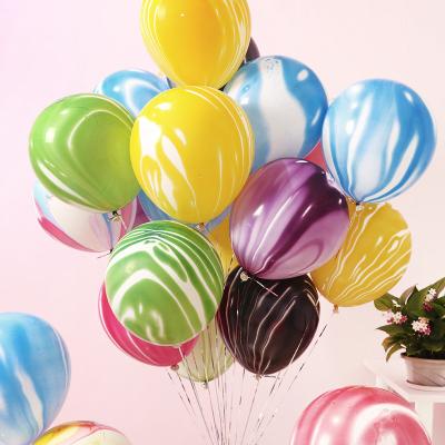 China Wholesale Party Decoration 12inch 3.2g Thick Color Agate Latex Balloons Wedding Decoration Cloud Moire Marble Graffiti Latex Balloon Supplier for sale