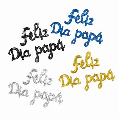 China Tiny Spanish Cursive Happy Father's Day Feliz Diameter Dad Foil Balloon Party Decoration Balloon Set Repurposed for sale