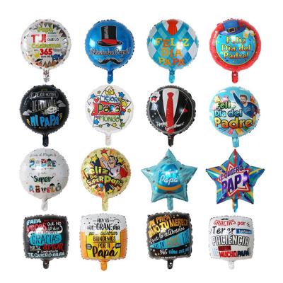 China Recycled 18 Inch Father's Day Spanish Mylar Helium Foil Globos Balloons Feliz Diameter Dad Balloon Party Decoration for sale