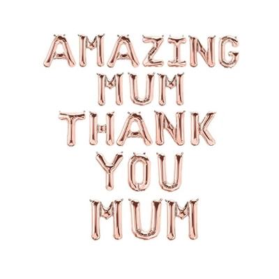 China Amazing Happy Day Balloon Party Decoration 16inch Rose Gold Thank You Mum Balloon Mother's Day Rose Gold Thank You Mum Party Decorations for sale