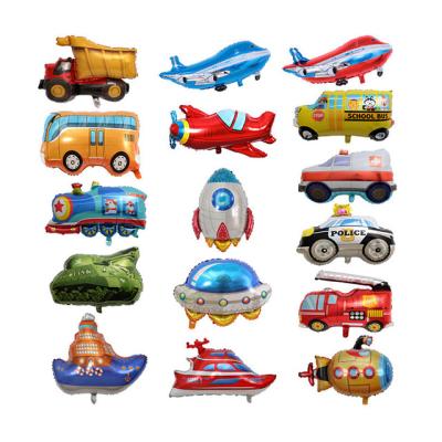 China Recycled Cartoon Transportation Car School Bus Boat Airplane Helium Globos Aluminum Foil Balloon Children's Toy Birthday Party Decoration for sale