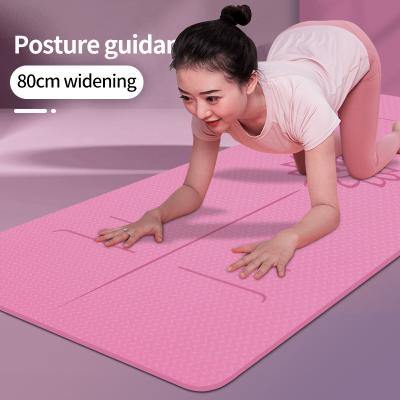 China Non-slip Ever Shape To 2021 Hot Sales 8 Mm Yoga Fitness Mat With Mesh Bag Of Mat Line Position Line Eco-Friendly for sale