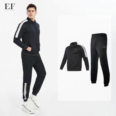 China Ever Fashion Breathable Mens Tracksuits Custom Letter Printing Zipper Up Pullover 2 PC Set Mens Jogging Set Training Suits for sale