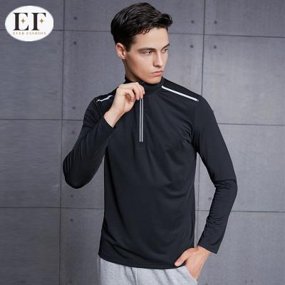 China Winter Jogging Gym Wear Mens 2021 Ever Sales Fashion Half Zipper Long Sleeve Sport T-shirt Breathable Warm Top Running Sport Training for sale