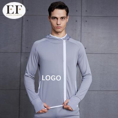 China Custom Logo Gym Wear Polyester Activewear Sports Jacket Ever Workout Breathable Mens Hoodied Zipper Coat Fitness Fashion For Boys for sale