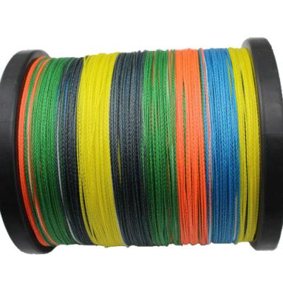 China Polyethylene 1000m pe 8 strand 80lb braid multicolor braided yarn/fishing line for sale