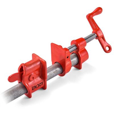 China General Industry 3/4 Inch Steel Couple Connection Wood Joint Pipe Clamping Tool With Crank Handle And Quick Release Pad for sale