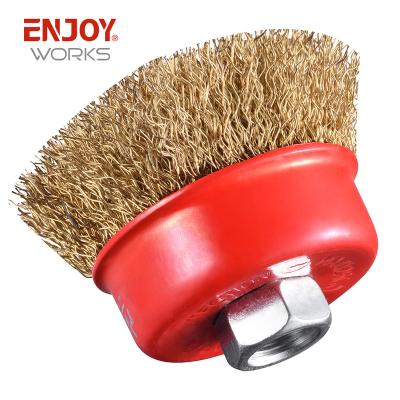 China Steel Wire Cleaning Wheel Knotted Cup Sweep Rotary Steel Wire Brush for sale