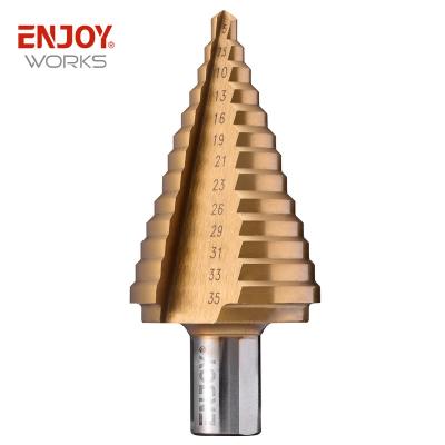 China Metal Drilling HSS Step Drill Bits Titanium Coated Step Core Drilling Bits For Aluminum for sale