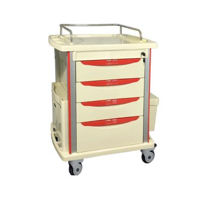 China ABS Steel-Plastic Medical Bedside Furniture Medical Hospital Bed Cabinet Locker Table Plastic Medical Bedside Table With Wheels for sale