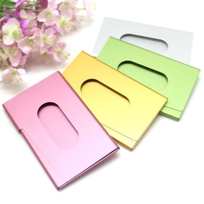 China Custom Aluminum Alloy Business Card Case Recyclable Aluminum Color Metal Card Holder Business Card Holder for sale