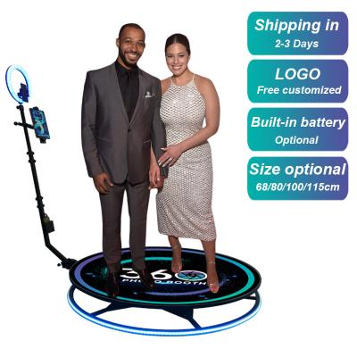 China Auto 360 Photo Booth Boat In 1 Day 360 Degree Rotate Machine Support Customize Logo Automatic 360 Rotate Selfie Rig For Party Wedding for sale