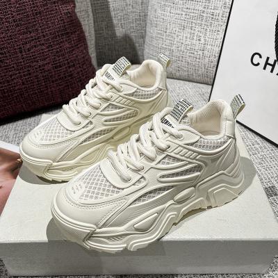 China Fashion sneakers lace women's soled thick casual shoes women's street fashion trend breathable women's shoes for sale