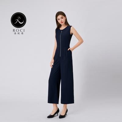 China Anti-static Round Slim CF Zipper Bodice Wide Leg Neck Overalls for sale