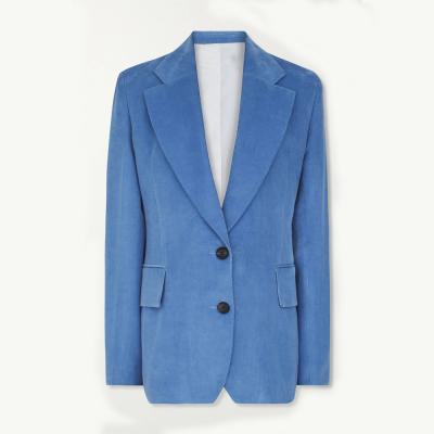 China Anti-wrinkle ladies cotton corduroy turkey women office vintage blue formal blazers ladies women for sale