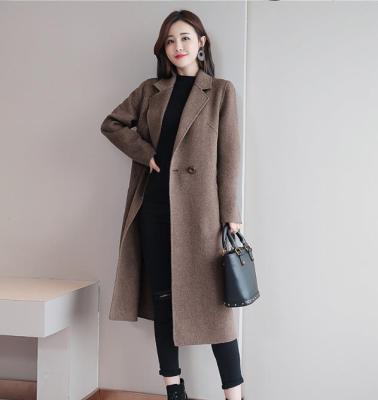 China 2021fall high quality cheap Anti-wrinkle winter women's clothing coats plus size woolen long coats in stock for sale