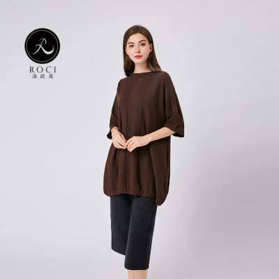 China Anti Shrink Neck Round Sleeve Loose Lengthened Pullover Sweater Women's Sweaters for sale