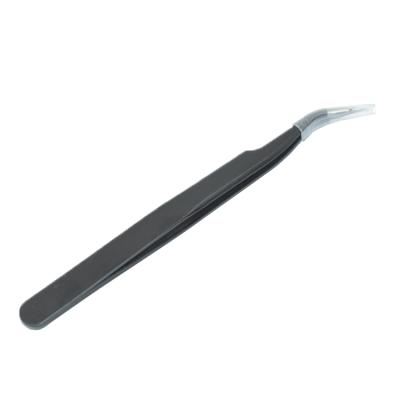 China Anti-Static Stainless Steel Tweezers Elbow Straight Head Nail Repair Tool Stiffening Tweezers for sale