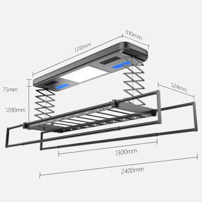 China Lifting/Retractable Remote Control Electric Aluminum Clothes Top Lush Low Noise/Foldable Drying Rail Rack Metal Smart Cloth Hanger Dryer for sale