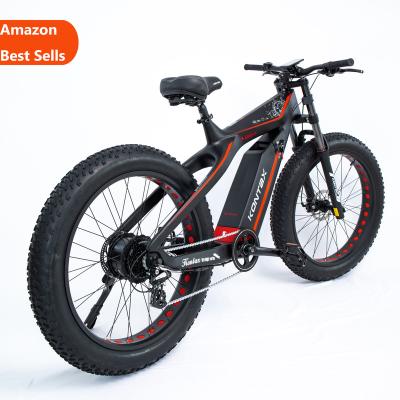 China Carbon Fiber KONTAX Electric Bicycle 26 Inch Dirt Jump Carbon Fiber Mountain Ebike Thumb Throttle Cruiser Bike For Sale for sale