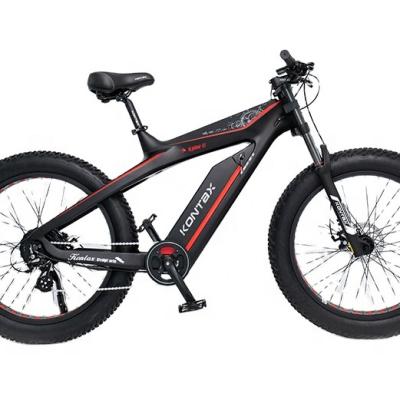 China Carbon Fiber KONTAX Patent Design E Cycle Wholesale Fat Tire Electric Bicycle 26 Inch 750W 48V Snow Beach Electric Bike Adult Ebike for sale