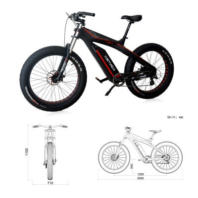 China 26 inch KONTAX carbon fiber electric mountain bike carbon fiber electric bicycle for sale for sale