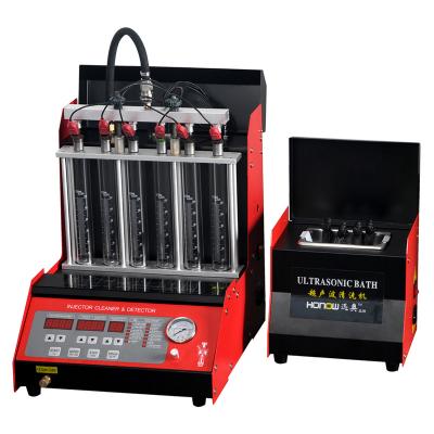 China Cars 6 Cylinder Gasoline Injector Tester of All Top-Feed Injectors and Ultrasonic Cleaner with CE Certification for sale