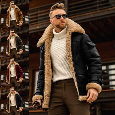 China Baoyue New Autumn and Winter Fur Men's Coat Thickened Jacket Men's Outerwear Jacket Breathable Plush Striping Collar Zipper Turndown Winter for sale