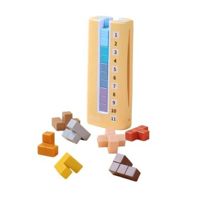 China STEM Toy Puzzle Tower 3D Games Brain Teaser Challenging Logic Game Cube Blocks STEM 13pcs Educational Toys for sale