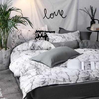 China Nondisposable Wholesale Sheet Bedding Set Luxury Custom Marble Design Duvet Cover Kids Comforter 3D Sheet Set And Curtain For Bedroom for sale