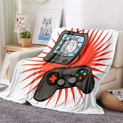 China Super Soft Custom 3D Children's Day Gift Game Player Cartoon Kids Shear Throw Blanket Baby Flannel Plush Blanket For Boy's Room for sale