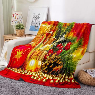 China Super Soft Red Baby Santa Fleece Throw Blanket Kids Designer Super Soft Microfiber 3D Fleece Blanket For Sofa for sale