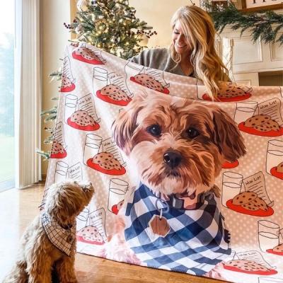 China Soft Plush Minky Flannel Fleece Sofa Throw Blankets Digital Printing Sublimation Dog Blanket Eco-Friendly For Kids Adults for sale