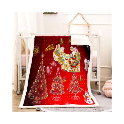 China Good Quality Super Soft Multifunctional Four Seasons Printing Folding Throw Blanket for sale