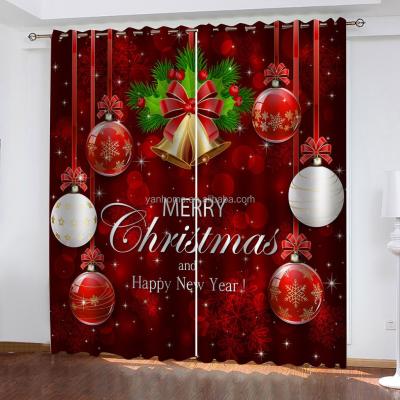 China Luxury Blackout Blackout Curtain Living Room Bedroom Christmas Decor Window Curtain Home Decor Blackout Curtain Floral Printed for sale