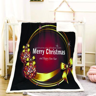 China Eco-Friendly Christmas Baby Blanket Eco-Friendly Sherpa Fleece Blanket Throw Blankets For Winter for sale