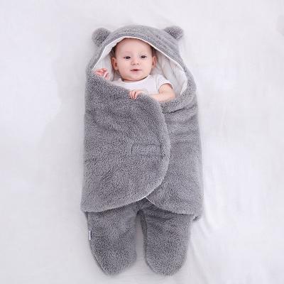 China Winter Warp Baby Infant Sleeping Bag Newborn Antibacterial Ultra Soft Fleece Fluffy Kids Lace Up Single Edge OEM Customized Anti Technics Logo Age for sale