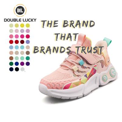 China Lucky Hot Sale Waterproof Double Liner Fly-woven Net Basketball Shoes Designer Soft Shoes For Kids Shoes Breathable Custom for sale