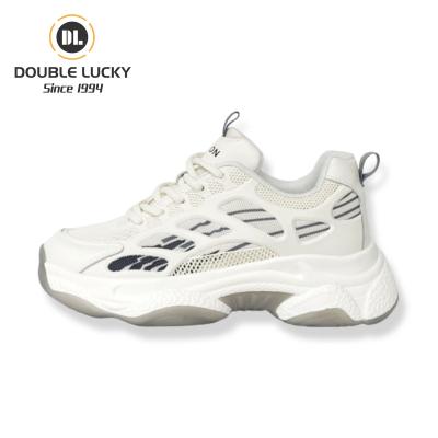 China Cushioning OEM Fashion Logo Shoes Thick Bottom Custom Skype Women's Casual Lace Up Comfortable Soft Sole Chaussures Femme for sale