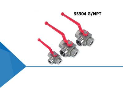 China Korrosionsbeständige SS304 Weisen-hydraulisches Kugelventil des Faden-3 zu verkaufen