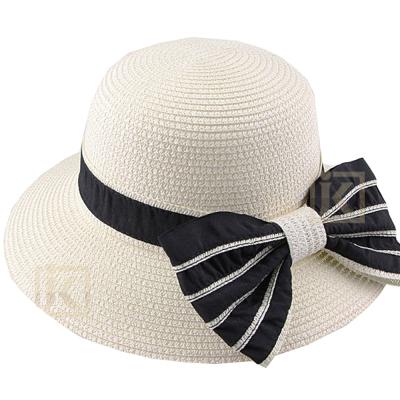 China 2018 Wholesale JAKIJAYI Brand Brim Bowknot Eco-friendly Soft Paper Hat Straw Hat Fashion Ladies Summer for sale