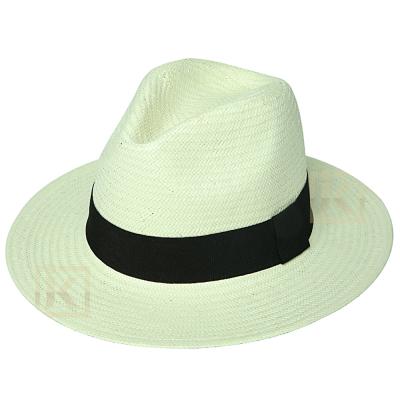 China JAKIJAYI Eco-Friendly OEM OEM Welcomed Luxury Wide Brim Summer White Straw Panama Hat for sale