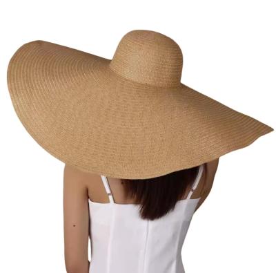 China JAKIJAYI Amazon Large Summer Straw Hat Manufacturers Wholesale Beach Wide Outdoor Women's Floppy Hats Eco-Friendly Sun Eco-Friendly for sale