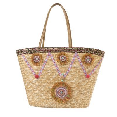 China Wholesale Straw Beach High Quality Paper Raw Material Fashion Eco-Friendly Tassel Handbag Raw Material Bag for sale