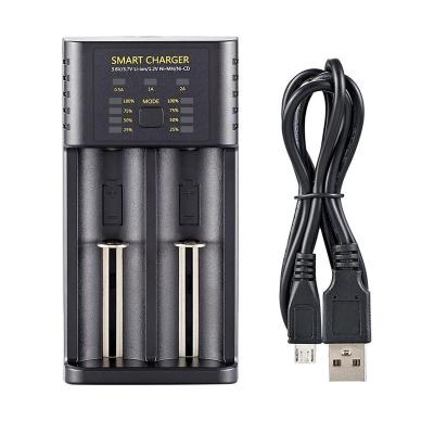 China UniversalÂ   2slot 2A fast 18650 battery charger for NCR and 3.6V 3.7V IMR ICR 1.2V NI-MH/NI-CD AA/AAA batteries for sale