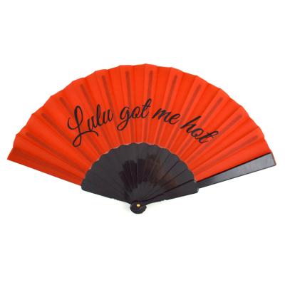 China Europe Cheap Price Plastic Black Rib PP Hand Held Fan For Advertising Gift for sale