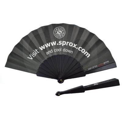 China China Custom Black Plastic Folding Handle Fan for sale