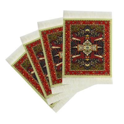 China China Factory Supply Sustainable Coffee Coaster Drinks Mat Persian Style Carpet Coaster for sale