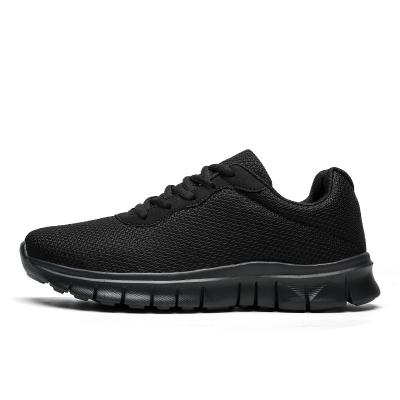 China Full Black Lightweight Running Trainers Lace Up With SGS Certification for sale